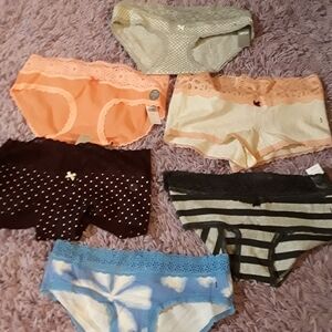 Aerie Women's Panties Collection - Peach, Black, Blue, Gray